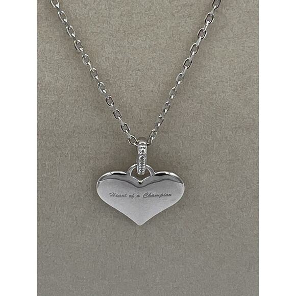 Sterling Silver 925 Shiny Heart Necklace 16” Chain Boxed Gift Engraved - Picture 8 of 9